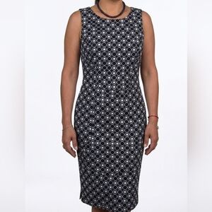 JESSICA Sleeveless Geometric Sheath Dress Size 12